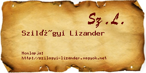 Szilágyi Lizander névjegykártya
